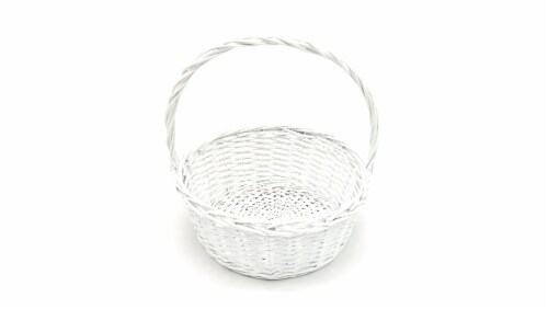 Holiday Home Round Willow Easter Basket - White Perspective: top