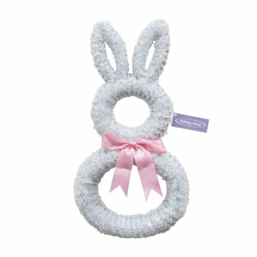 Holiday Home Easter Bunny Wreath - White Perspective: top