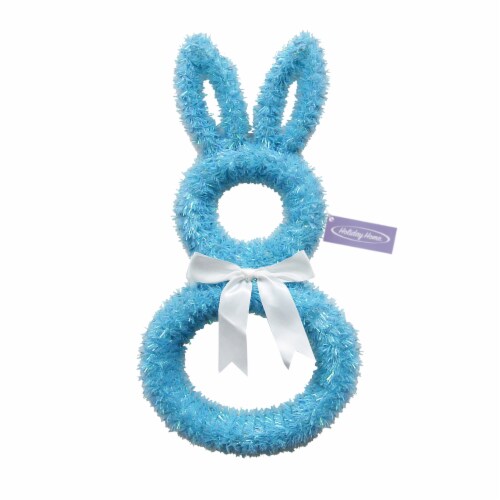 Holiday Home Easter Bunny Wreath - Blue Perspective: top