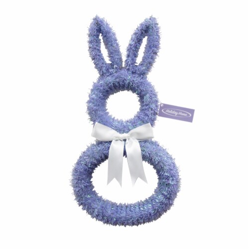 Holiday Home Easter Bunny Wreath - Purple Perspective: top