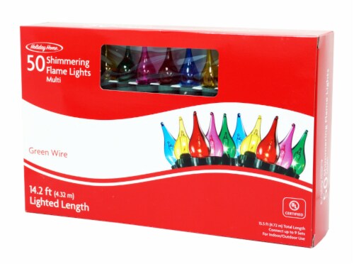 Holiday Home Shimmering Flame Lights - Red/Clear Perspective: top