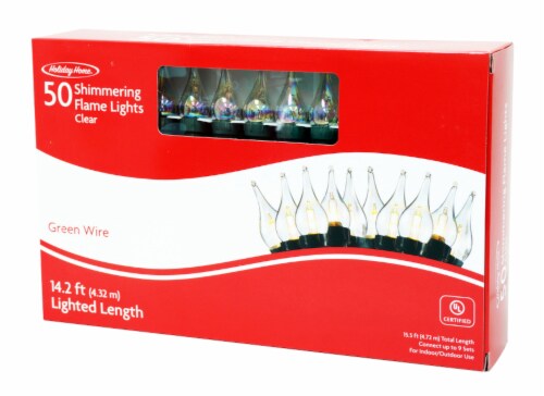 Holiday Home Shimmering Flame Lights - Clear Perspective: top