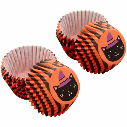 Holiday Home Halloween Cat Mini Baking Cups Perspective: top