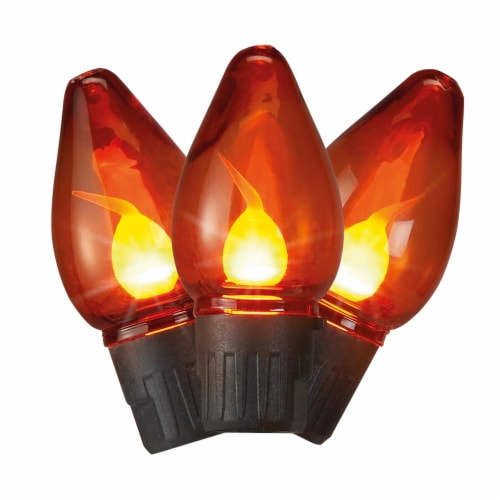 Holiday Home® LED Flickering C7 Lights - Orange Perspective: top