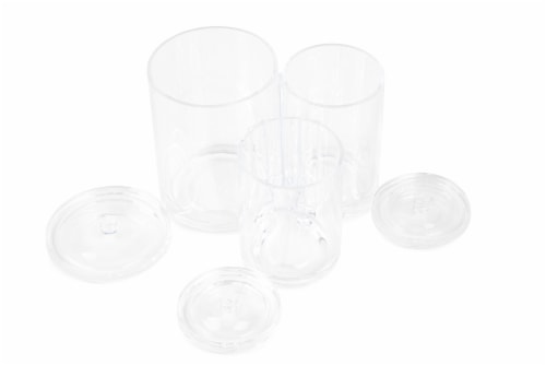 Everyday Living Plastic Vanity Canister Set - Clear Perspective: top