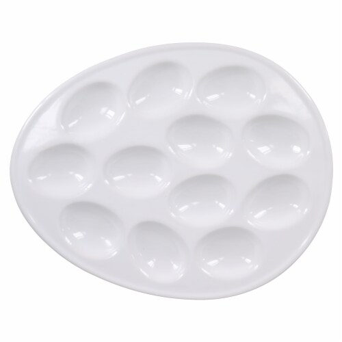 Dash of That™ Oval Egg Plate - White Perspective: top