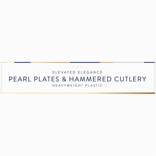 Kroger® Heavyweight Plastic Pearl Plates & Hammered Cutlery Set Perspective: top