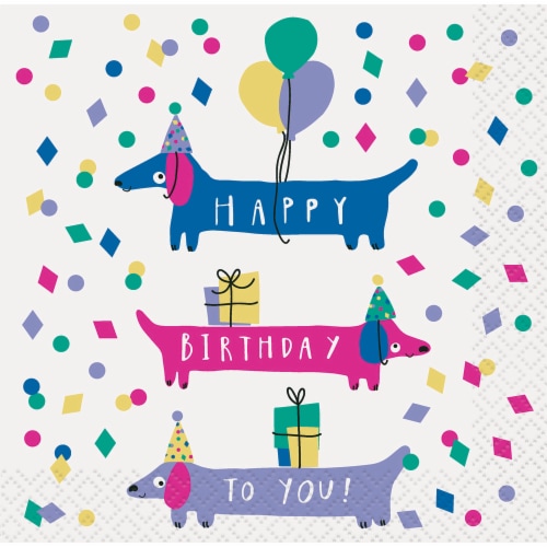 Kroger® Entertainment Essentials Pup Birthday Party Paper Napkins Perspective: top