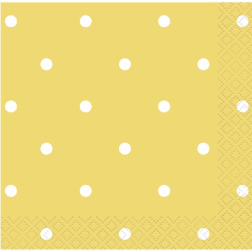Kroger® Entertainment Essentials Polka Dot Beverage Napkins - Yellow Perspective: top
