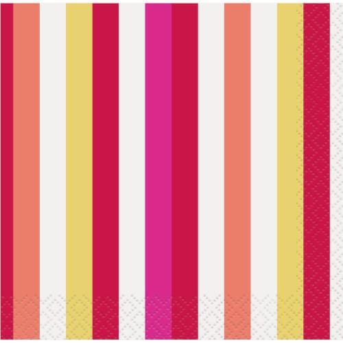 Kroger® Entertainment Essentials Pink Warm Up Stripe Party Paper Napkins Perspective: top