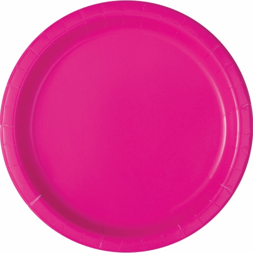 Kroger® Entertainment Essentials Paper Plates - Shocking Pink Perspective: top
