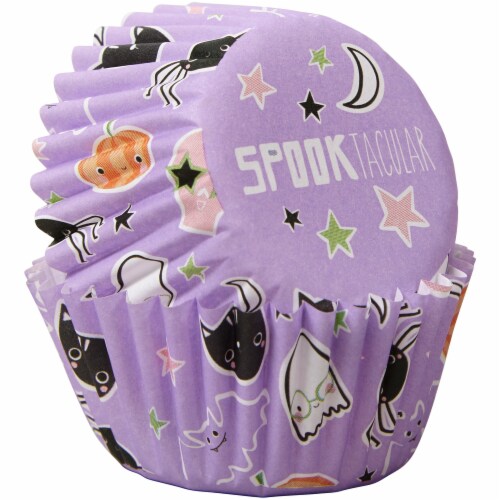 Holiday Home® Mini Spooktacular Baking Cups - Purple Perspective: top