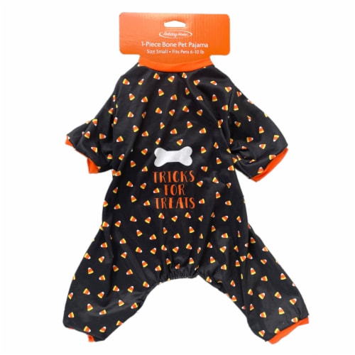 Holiday Home Bone Tricks for Treats Small Pet Pajamas Perspective: top