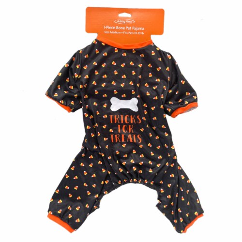 Holiday Home Bone Tricks for Treats Medium Pet Pajamas Perspective: top