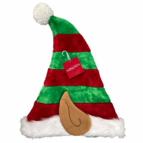Holiday Home Striped Elf Hat - Green/Red Perspective: top