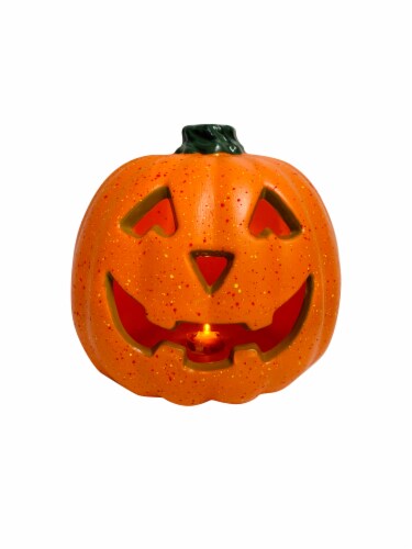 Holiday Home Light Up Speckled Jack-O-Lantern Decoration - Orange Perspective: top