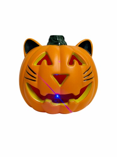 Holiday Home® Light Up Cat Pumpkin Decoration Perspective: top