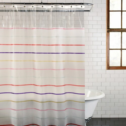 Everyday Living® Peekaboo Stripe PEVA Shower Curtain Perspective: top