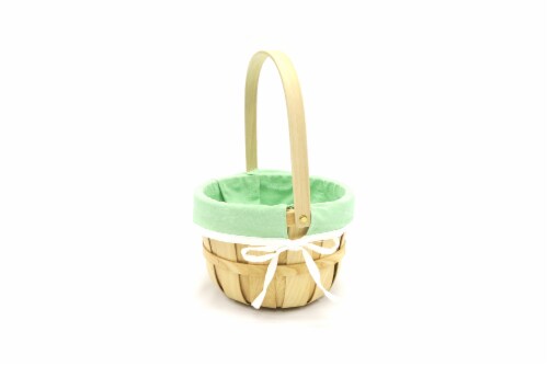 Holiday Home Green Fabric Lined Basket Perspective: top