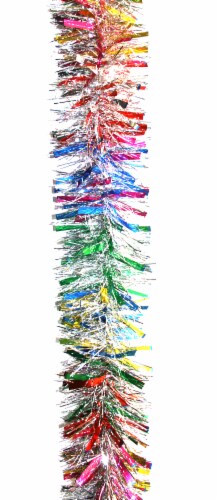 Holiday Home® Rainbow Tinsel Garland - Snowblush/Silver Perspective: top