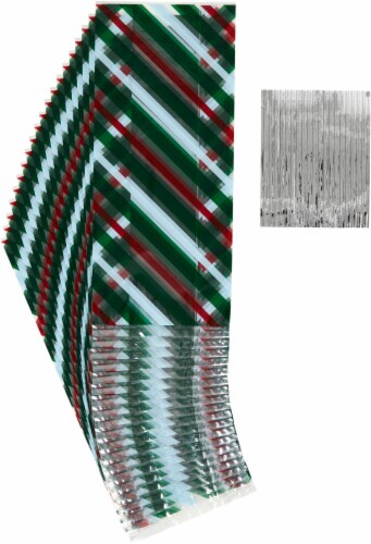 Holiday Home™ Striped Treat Bags - Green/Red Perspective: top