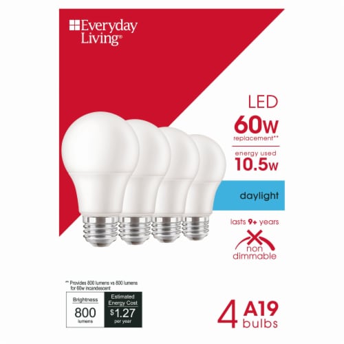 Everyday Living® 10.5-Watt (60-Watt) A19 LED Light Bulb - Daylight (5000K) Perspective: top