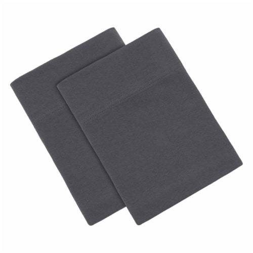 Everyday Living Jersey Standard Pillow Case - Charcoal Perspective: top