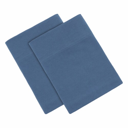 Everyday Living Jersey Pillowcases - Coronet Blue Perspective: top