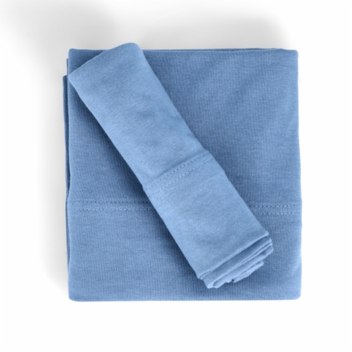 Everyday Living Jersey Sheet Set - Coronet Blue Perspective: top
