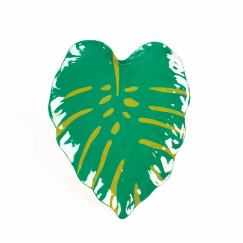 HD Designs Outdoors Monstera Leaf Serve Tray - Green Perspective: top
