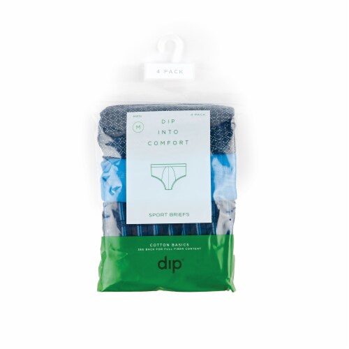 MBU0006 Dip 4 Pack Cotton Basics Sport Briefs - Assorted Perspective: top