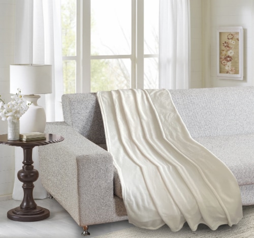 Everyday Living® Microplush Throw - Tofu Perspective: top