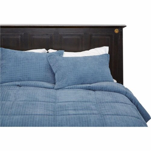 HD Designs® Graph Plaid Down Alternative Mini Comforter Set - 3 Piece - China Blue Perspective: top