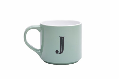Holiday Home Green Monogram Mug - White Perspective: top
