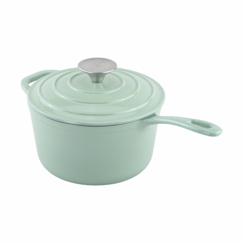 Dash of That® Enameled Cast Iron Sauce Pan - Green Perspective: top