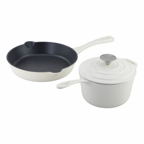 Dash of That Sauce Pan And Frying Pan Set - Ivory Perspective: top
