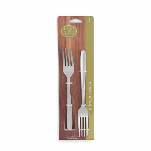 Dash of That® Spencer Collection Sand Dinner Fork Flatware Set - 4 Piece Perspective: top