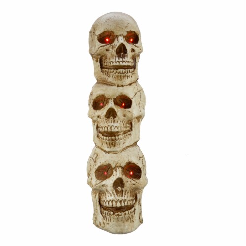 Holiday Home LED Stack of Skulls Decoration Perspective: top