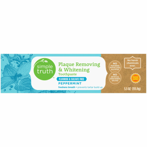 Simple Truth™ Peppermint Plaque Removing & Whitening Toothpaste Perspective: top