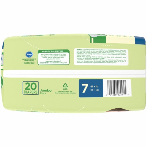 Diapers Size 7, 20 Count, Kroger Comforts Day Night Disposable Diapers, 41+ Pounds