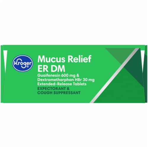 Kroger® Mucus Relief ER DM Expectorant & Cough Tablets Perspective: top