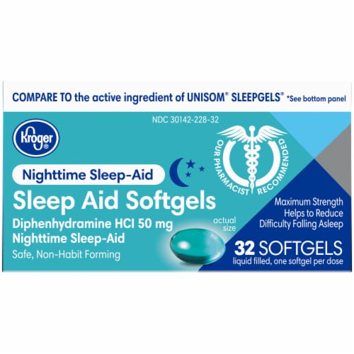 Kroger® Nighttime Sleep Aid 50mg Softgels Perspective: top