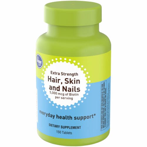Kroger® Biotin Hair, Skin and Nails◊ Extra Strength Tablets 5000mcg Perspective: top