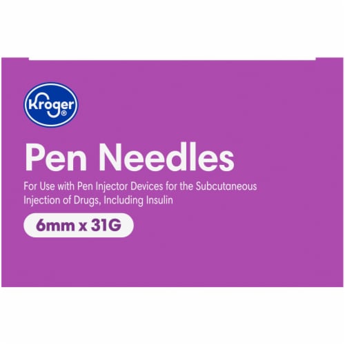 Kroger® 6mm x 31G Pen Needles Box Perspective: top
