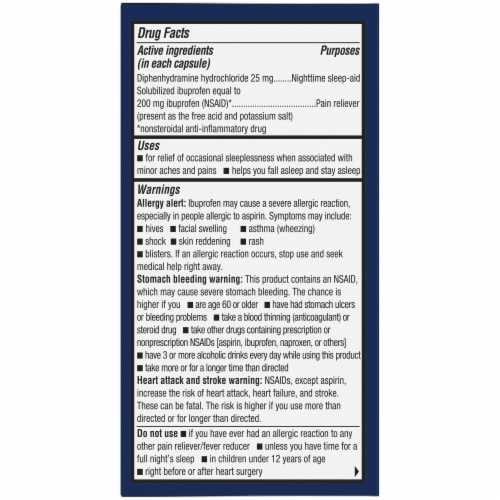 Kroger® Ibuprofen PM Liquid Softgel Capsules Perspective: top