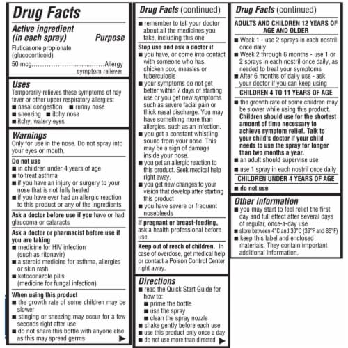 Kroger® Allergy Relief Non-Drowsy Nasal Spray Fluticasone Propionate Perspective: top