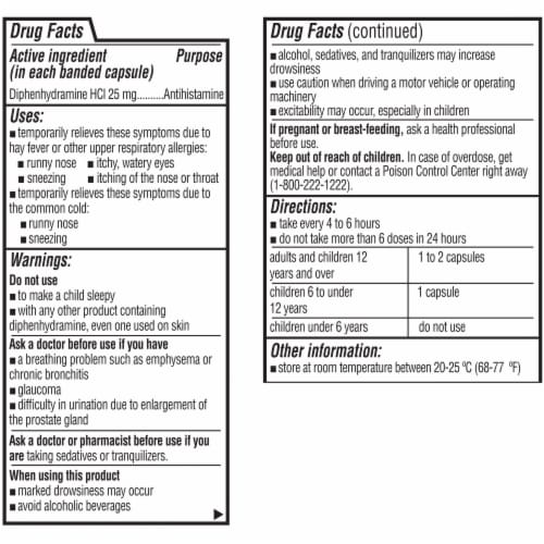 Kroger® Allergy Capsules Diphenhydramine HCl Perspective: top