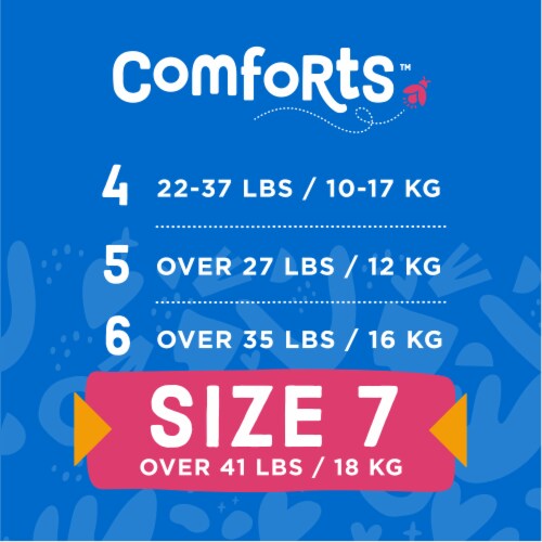 Comforts™ Day or Night Diapers Size 7 (41+ lbs) Perspective: top