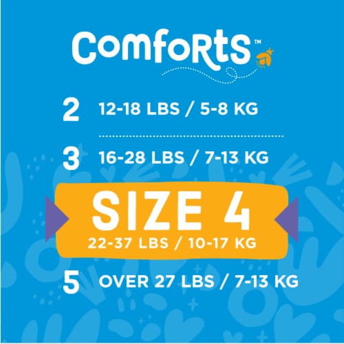 Comforts™ Day or Night Baby Diapers Size 4 (22-37 lbs) Perspective: top