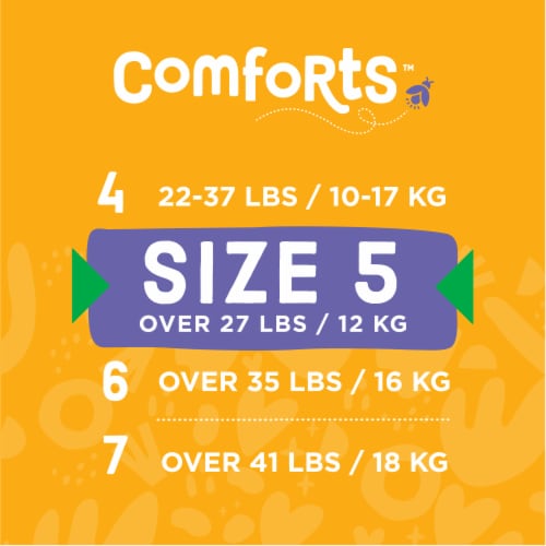 Comforts™ Day or Night Baby Diapers Size 5 (27+ lbs) Perspective: top